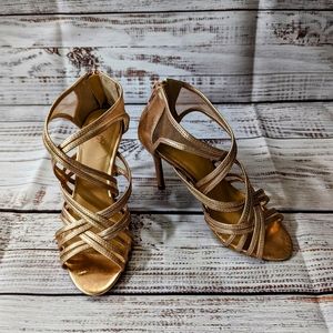 Fioni Rose Gold Strappy 4" Heels Size 6
